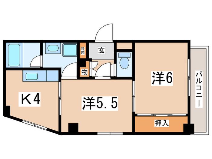 大船スターマンション(2K/1階)の間取り写真