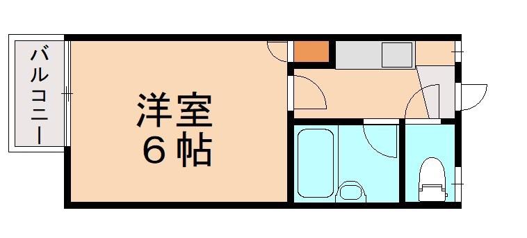 デルフィーフジワラ(1K/1階)の間取り写真