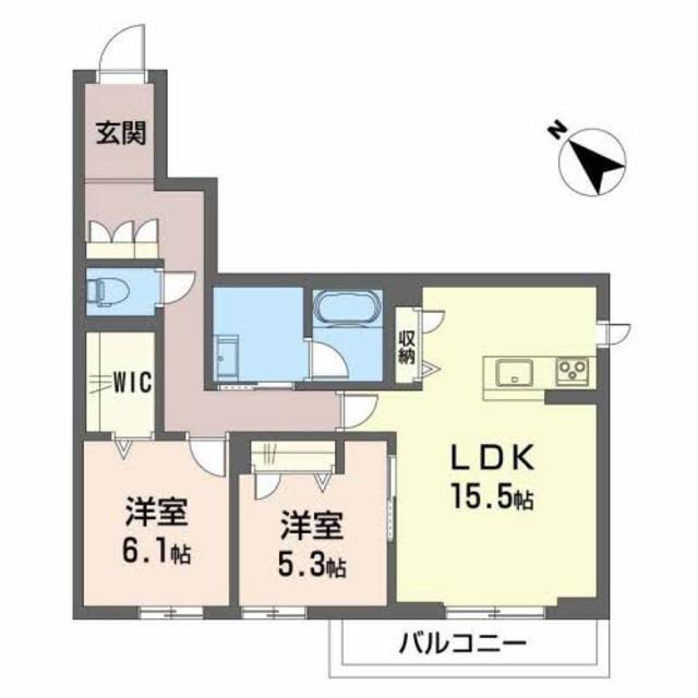 グランシア(2LDK/1階)の間取り写真