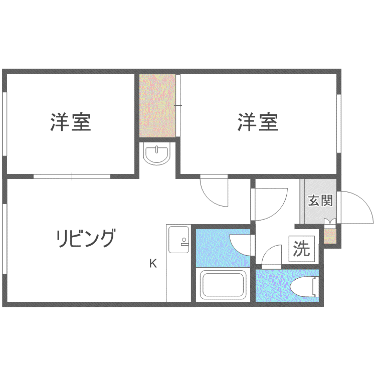 OMレジデンスN23(2DK/4階)の間取り写真