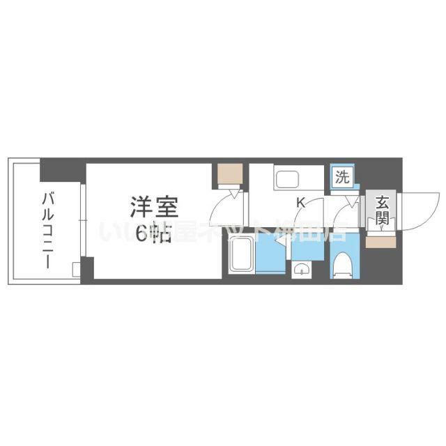 エスリード大阪エヴォルツ(1K/4階)の間取り写真
