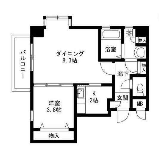 OZAREA一之江I(1LDK/2階)の間取り写真
