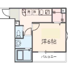 MELDIA青梅(1K/3階)の間取り写真