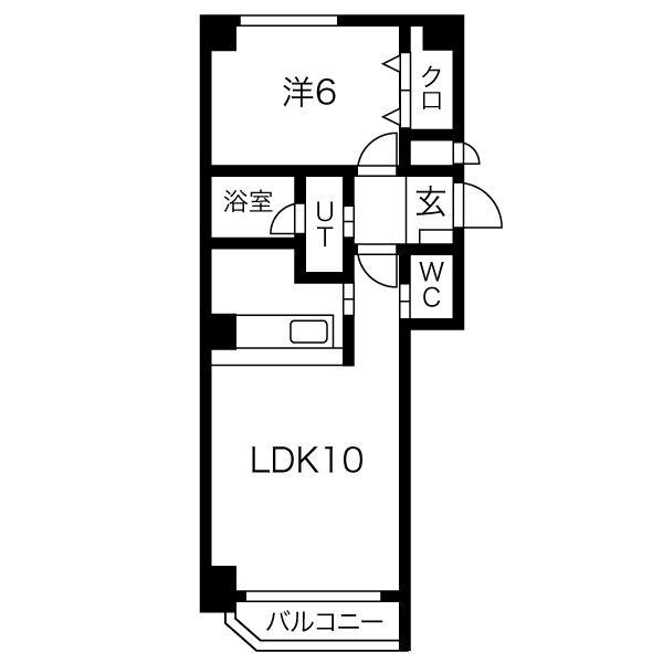 レジーナN20(1LDK/6階)の間取り写真