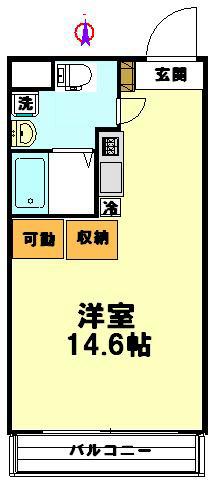 プレイズレイ(1K/3階)の間取り写真