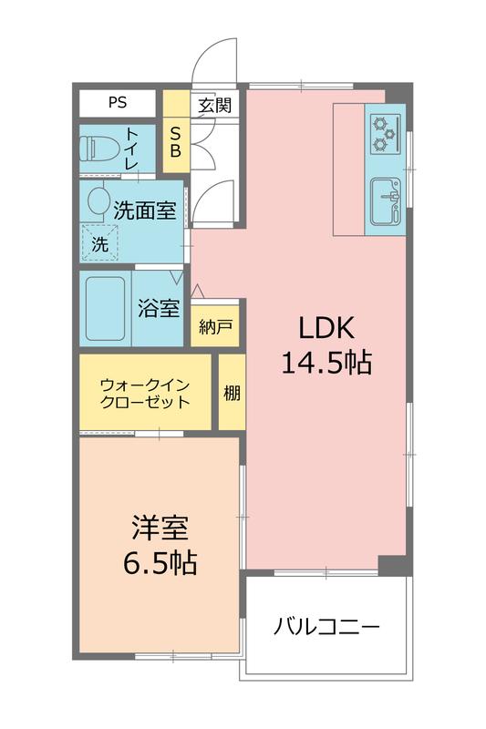 せんげん台CITY壱番館(1LDK/2階)の間取り写真
