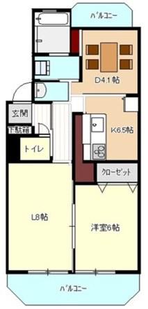 浦里第一マンション(1LDK/3階)の間取り写真