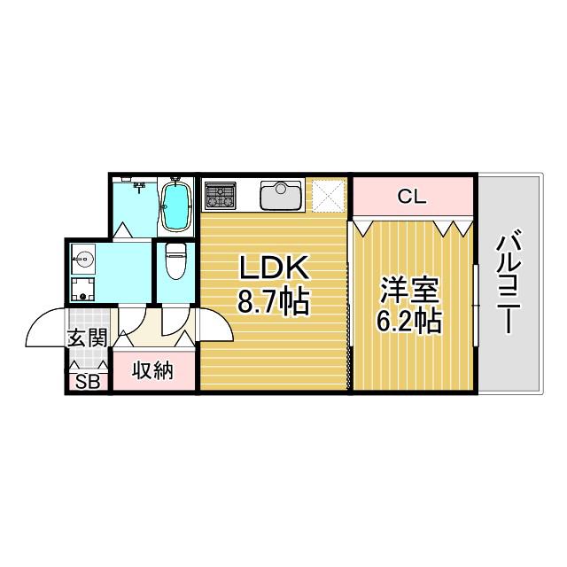 フレシール(1LDK/2階)の間取り写真