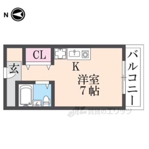 ファインコート3池田中町(ワンルーム/2階)の間取り写真