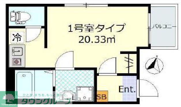 ラソルティ横浜(1K/1階)の間取り写真