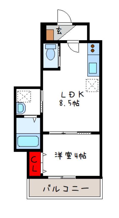 GOODLIFE 小阪本町(1LDK/1階)の間取り写真