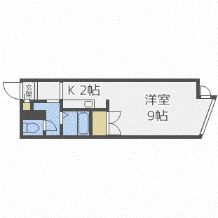 エスポワール204(1K/3階)の間取り写真