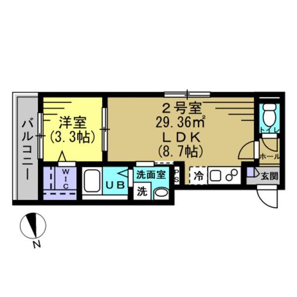 シャン・エトワール都賀(1LDK/1階)の間取り写真