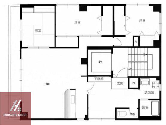 トミーズマンション(3LDK/4階)の間取り写真