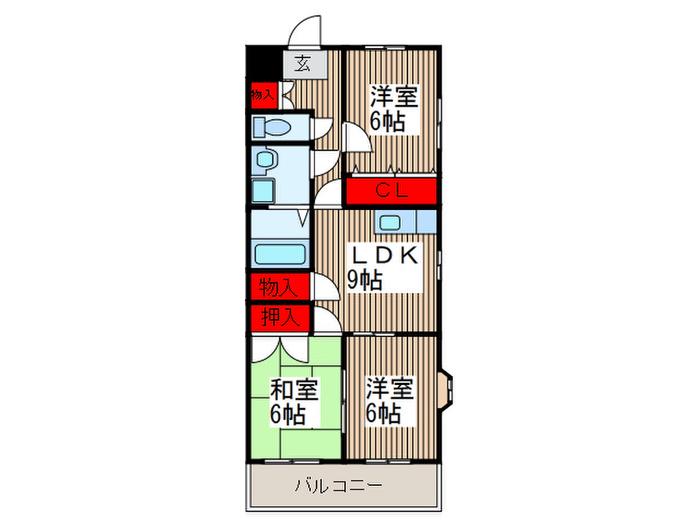 ファーストローズ(3LDK/3階)の間取り写真