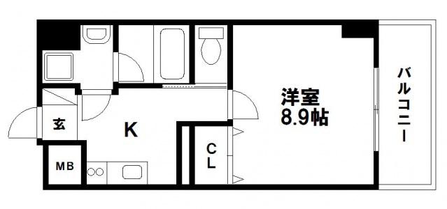 COTHAX北長瀬(1K/2階)の間取り写真