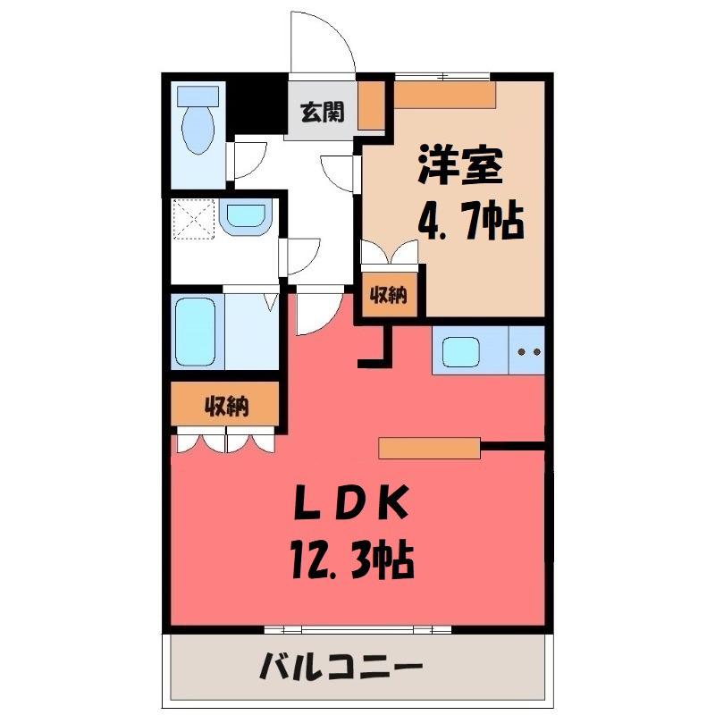 フォレストガーデン(1LDK/1階)の間取り写真