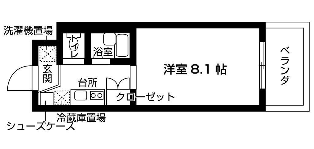 フレア町田(ワンルーム/3階)の間取り写真