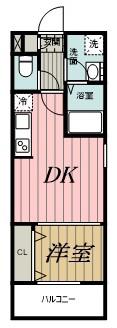 ジーメゾン千葉村田町ヴィエラ(1DK/3階)の間取り写真