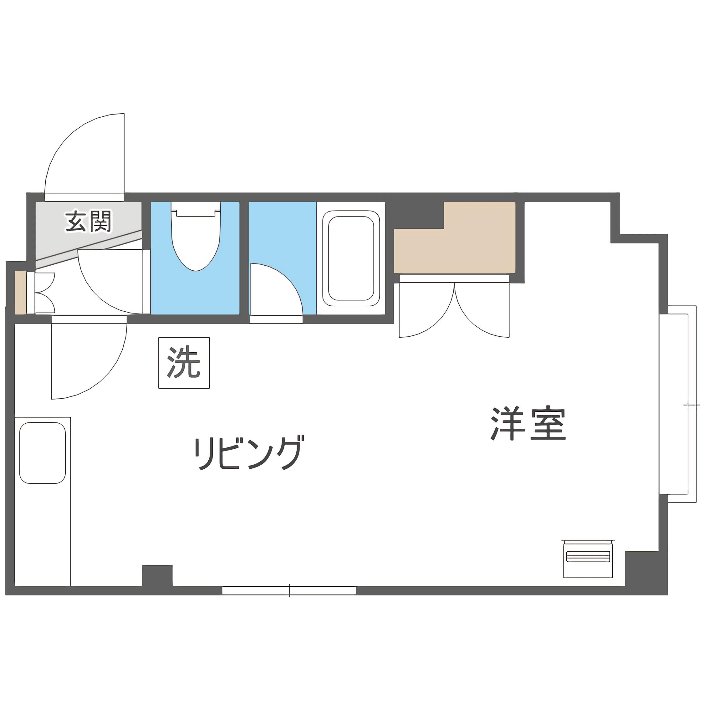 メゾンドボワール円山(1DK/1階)の間取り写真