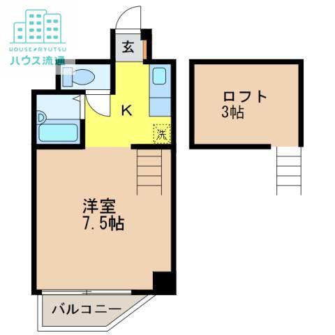 パージュ参番館(1K/4階)の間取り写真