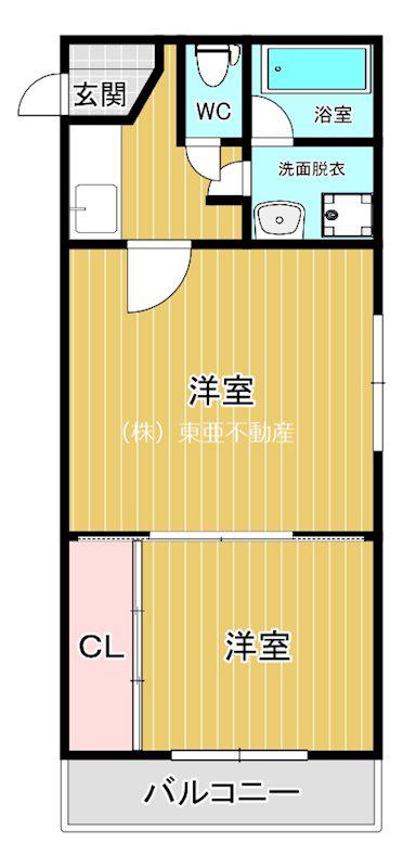 ライズ平成東参番館(1LDK/1階)の間取り写真