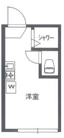 ロイヤルハウス(ワンルーム/1階)の間取り写真