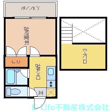 テラス帯山(1DK/1階)の間取り写真