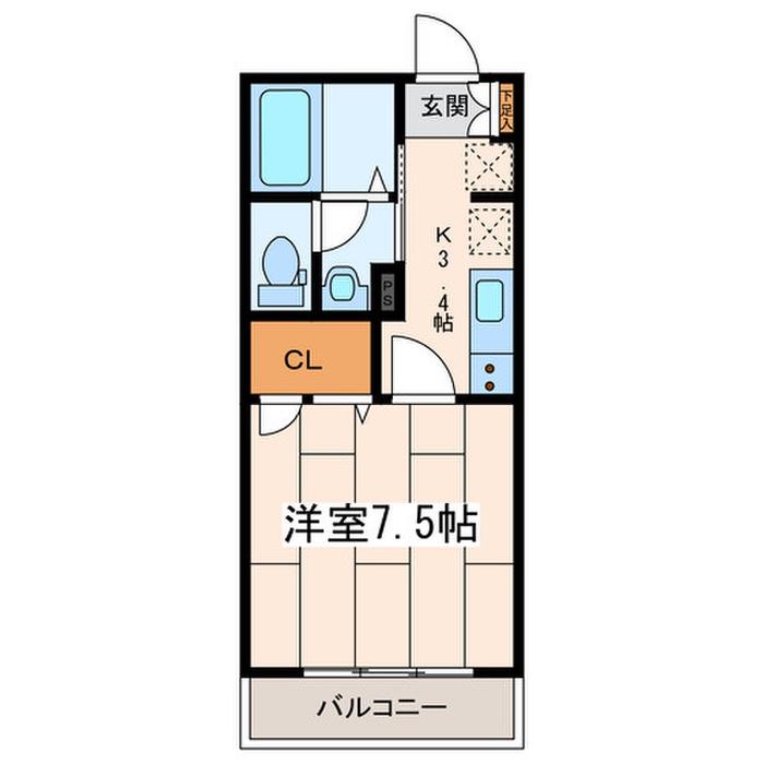 RODZINA(1K/1階)の間取り写真