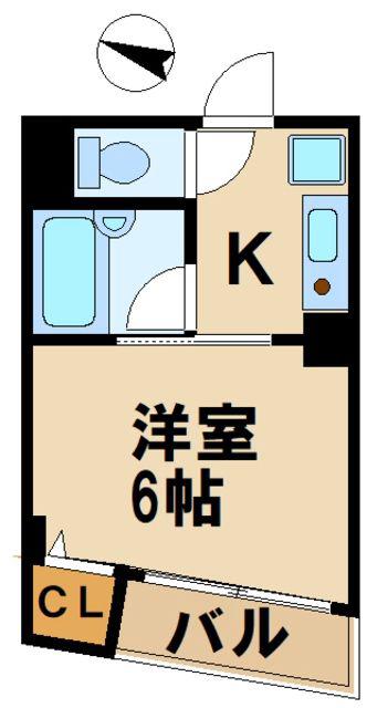 セードルタワー烏山(1K/4階)の間取り写真