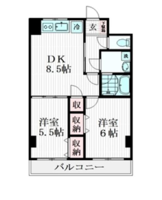 ADLビル(2DK/3階)の間取り写真