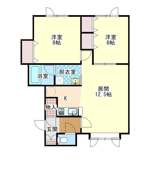 パリティー(2LDK/2階)の間取り写真