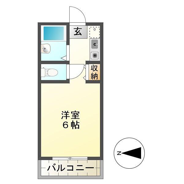 ガレッジハイツ慧(ワンルーム/2階)の間取り写真