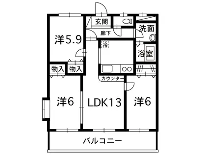 ラ・ブリーズ(3LDK/3階)の間取り写真
