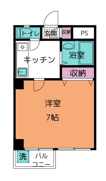 ROOMS本荘(1K/3階)の間取り写真