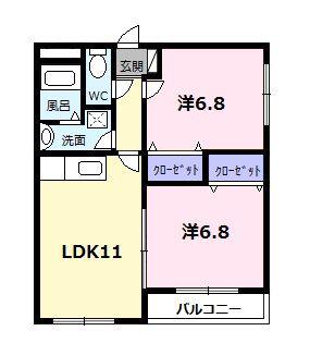 グットタウン(2LDK/4階)の間取り写真