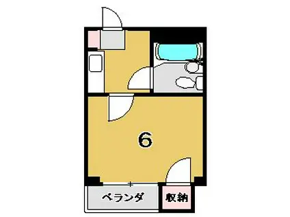 プラザクレバーI(1K/2階)の間取り写真