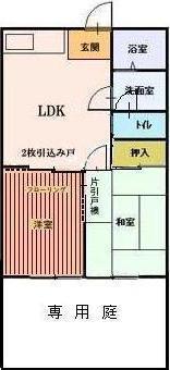 メゾンニシヤ(2LDK/1階)の間取り写真