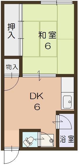 水野荘(1DK/1階)の間取り写真