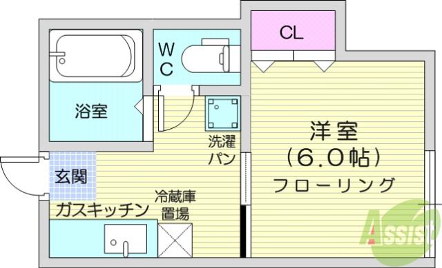 アーバンハイツ荒巻(1K/1階)の間取り写真