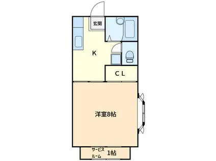 ハウスタンポポ(1K/1階)の間取り写真