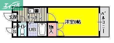 ベルシオンSHIMADA(1K/2階)の間取り写真