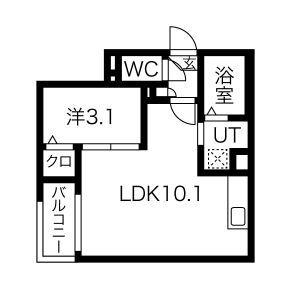 JACK KANSEIIV(1LDK/1階)の間取り写真
