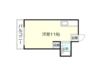 玉里梶原ハイツ(ワンルーム/1階)の間取り写真