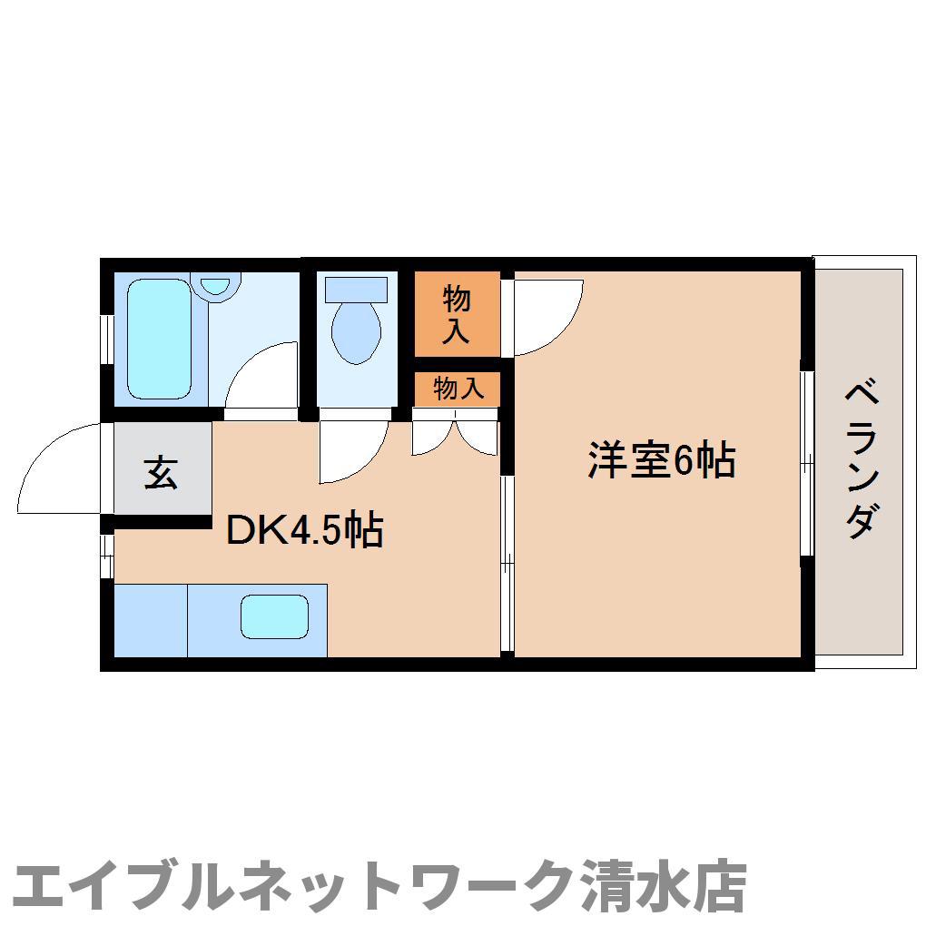 コーポベルV(1DK/1階)の間取り写真