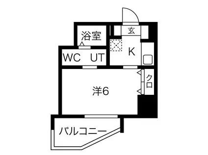 ワールドアイ大阪城イーストアドバンス(1K/15階)の間取り写真