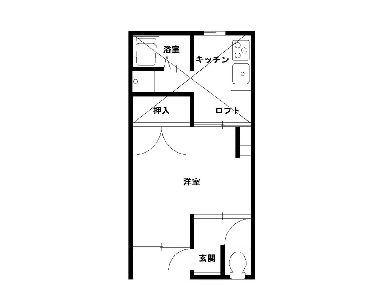 BLOOM GARDEN 七日町(1K/1階)の間取り写真