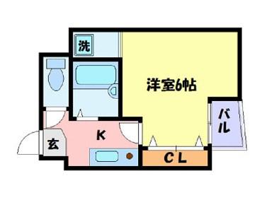 シュープリーム(1K/3階)の間取り写真