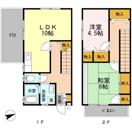 エントピアII(2LDK/1階)の間取り写真