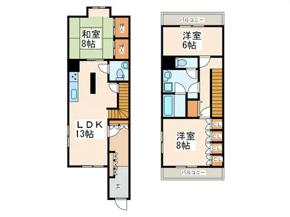 ゆあーSコート(3LDK/1階)の間取り写真